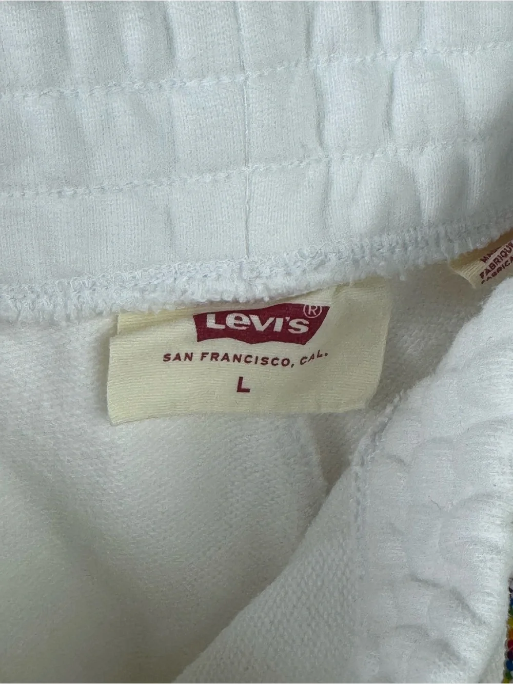 Levi’s Equality Never Goes Out of Style White Sweat Shorts Men’s Large